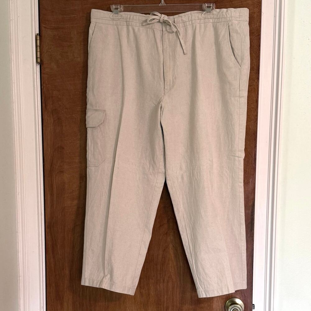 George Foreman cargo pants Size 1XB/1X 45% cotton 55% linen